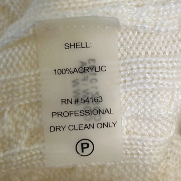 Calvin Klein Cream Cable Knit Long Sleeve Sweater Dress Size M - Picture 6 of 6